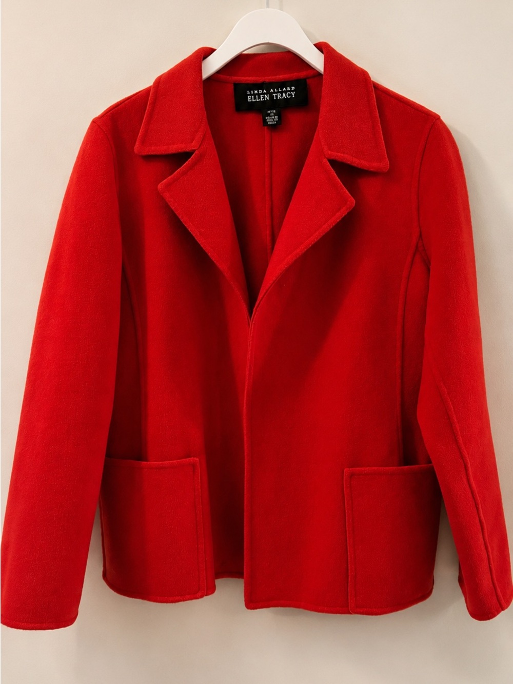 Vintage Linda Allard Ellen Tracy red wool jacket in Petite Size 4 - Picture 2 of 4